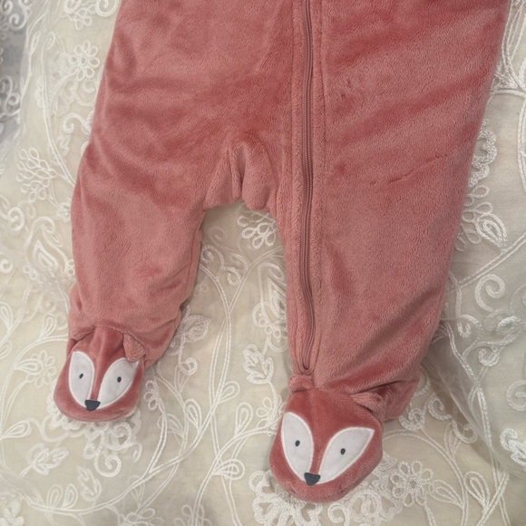 Cozy Pink Footies One Piece with Hood and Long Sleeves - Picture 3 of 7